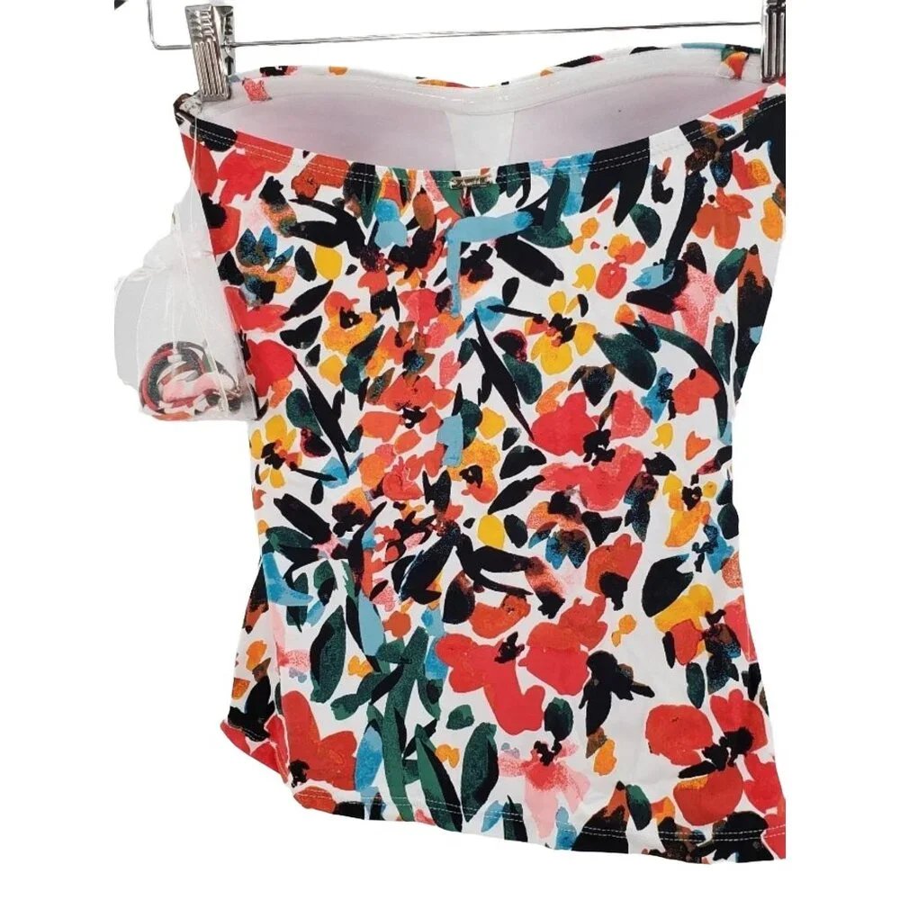 Anne Cole XS Tankini Top Twist Sweetheart Swim Bikini Removable Halter Swimwear